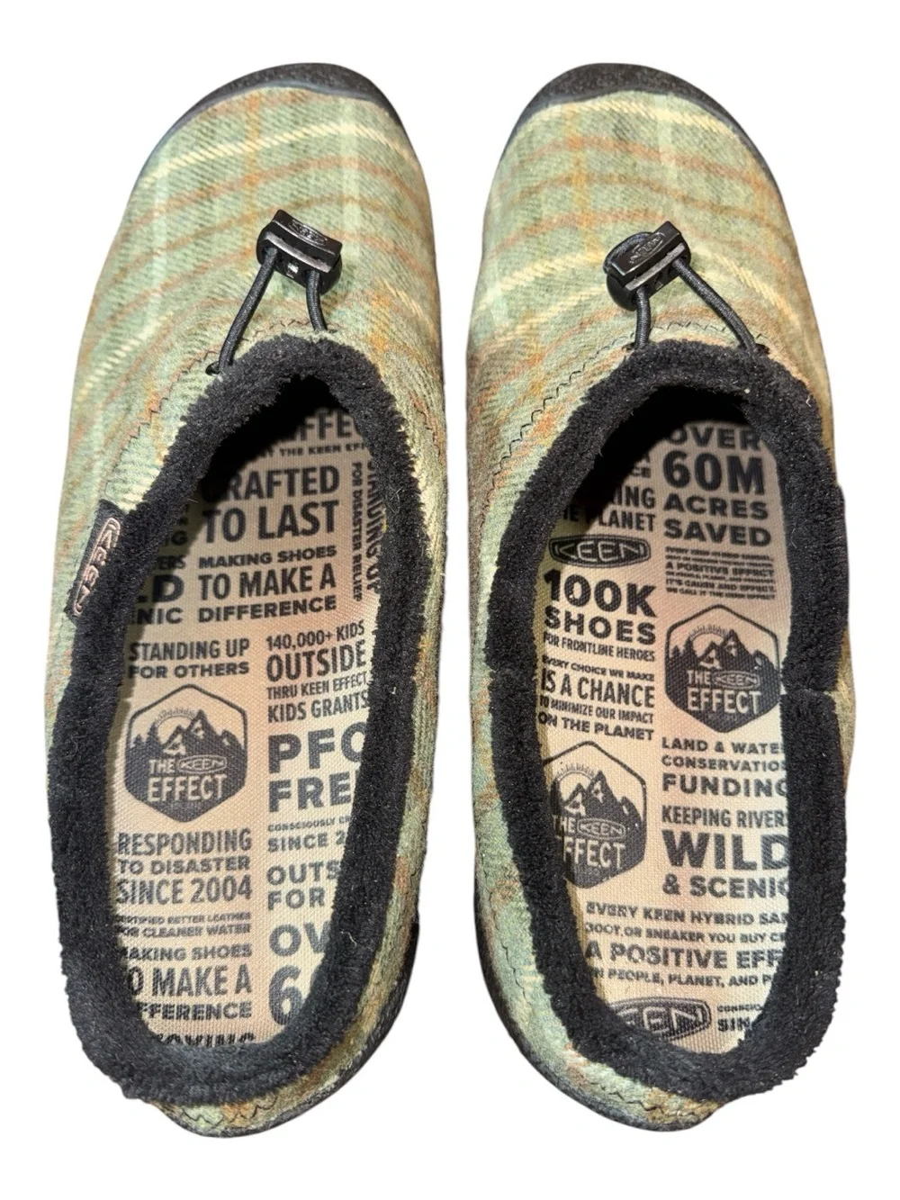 Keen Men's Size 13 Howser III Slip On Slide Green Plaid Clog Comfort Shoe